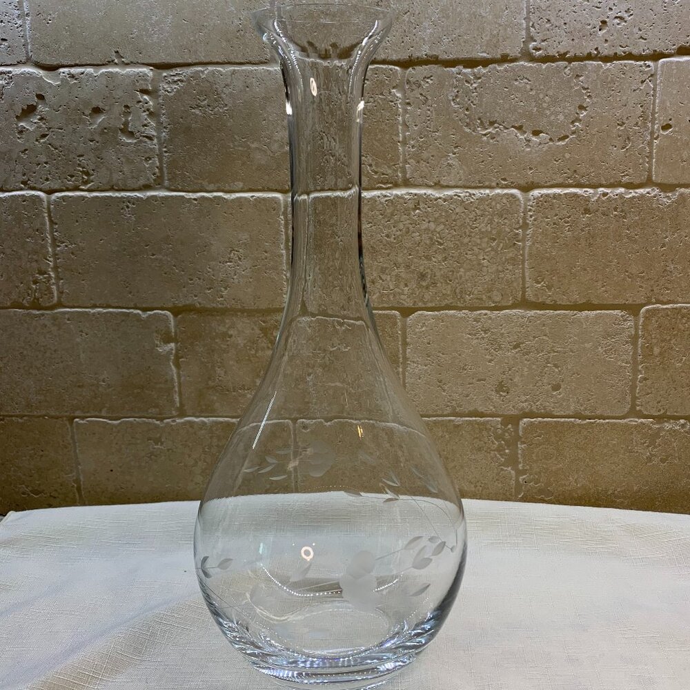 Vintage Princess House Crystal etched Heritage Decanter / Vase